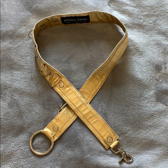 Allison Burns Gold leather  Belt - Picture 1 of 5